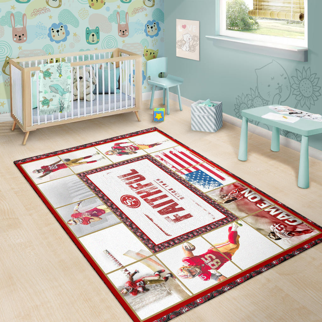 San Francisco Players 49ers Area Rug American Football Home Decor Custom For Fans