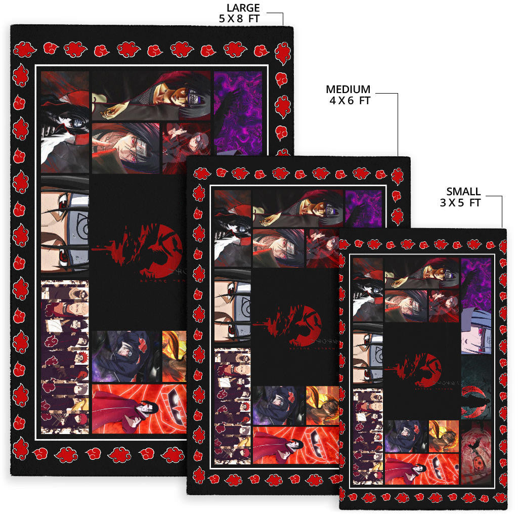 Itachi Uchiha Akatsuki Naruto Area Rug Anime Home Decor Custom For Fans