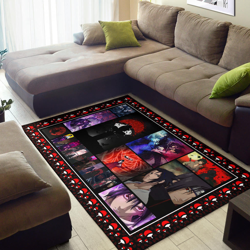 Itachi Vs Sasuke Uchiha Naruto Area Rug Anime Home Decor Custom For Fans NA030203