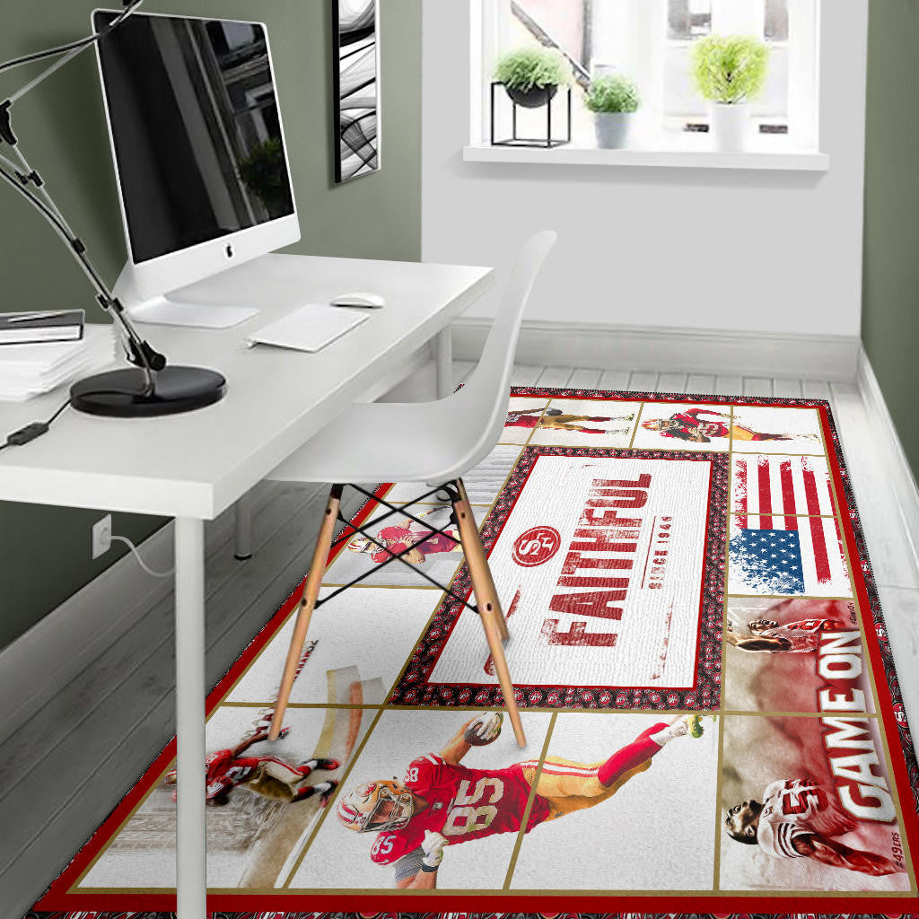 San Francisco Players 49ers Area Rug American Football Home Decor Custom For Fans