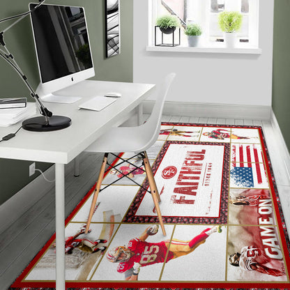 San Francisco Players 49ers Area Rug American Football Home Decor Custom For Fans