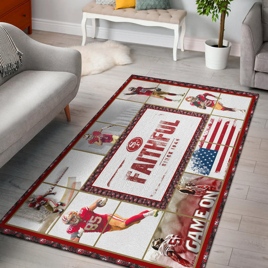 San Francisco Players 49ers Area Rug American Football Home Decor Custom For Fans