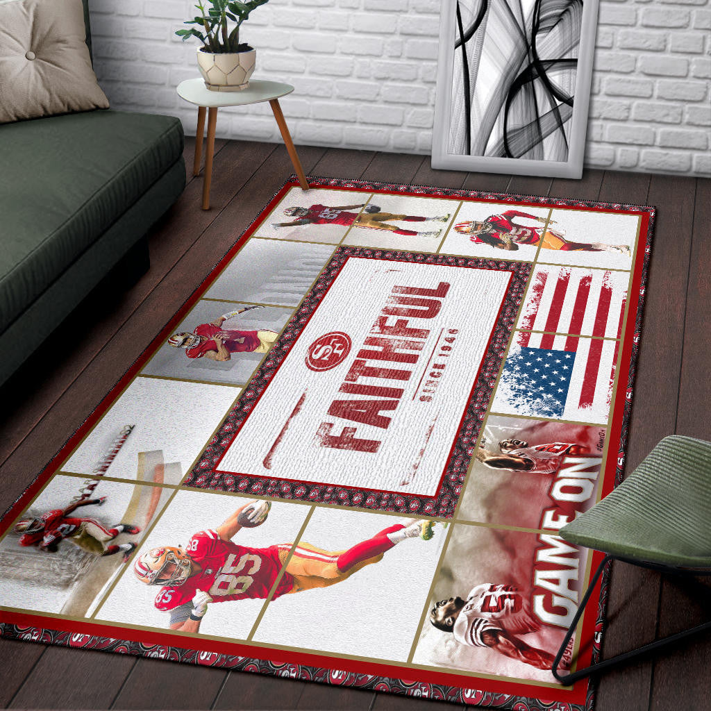 San Francisco Players 49ers Area Rug American Football Home Decor Custom For Fans