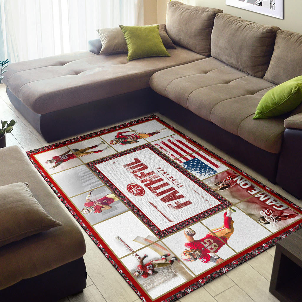 San Francisco Players 49ers Area Rug American Football Home Decor Custom For Fans