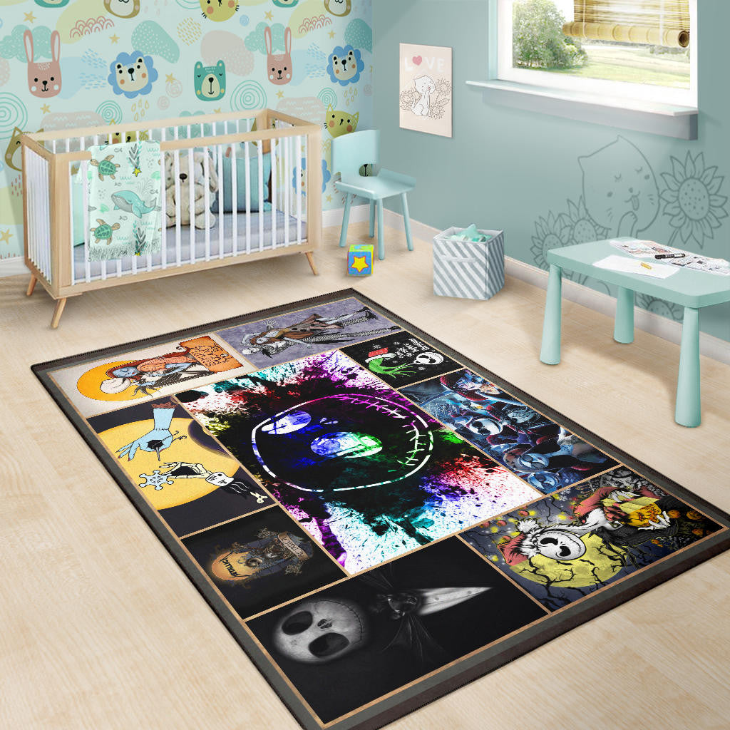 Jack And Sally The Nightmare Before Christmas Area Rug Cartoon Home Decor Custom For Fans NT033002