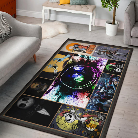 Jack And Sally The Nightmare Before Christmas Area Rug Cartoon Home Decor Custom For Fans NT033002