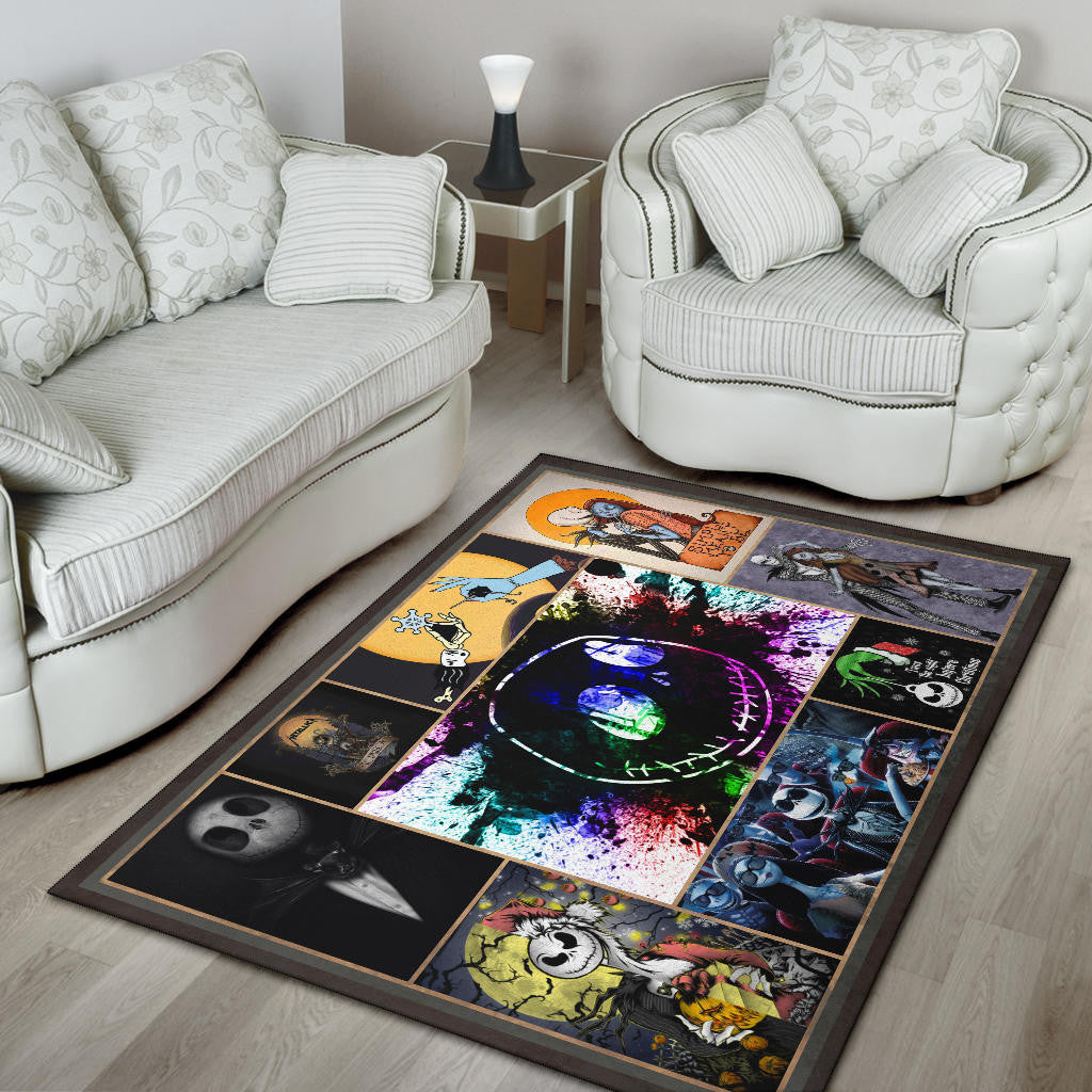 Jack And Sally The Nightmare Before Christmas Area Rug Cartoon Home Decor Custom For Fans NT033002