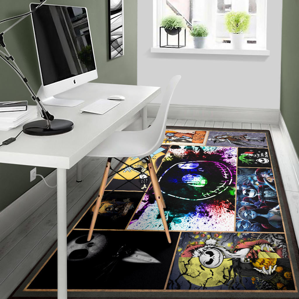 Jack And Sally The Nightmare Before Christmas Area Rug Cartoon Home Decor Custom For Fans NT033002