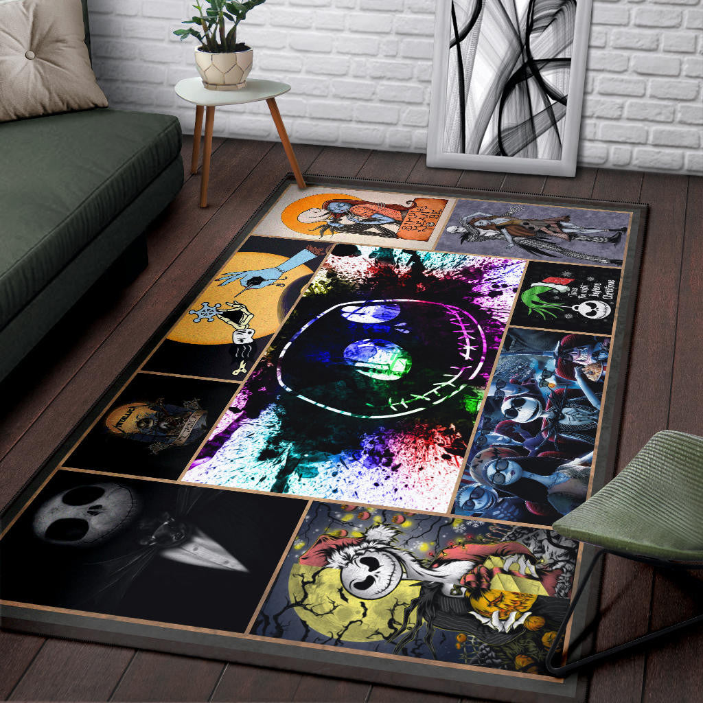 Jack And Sally The Nightmare Before Christmas Area Rug Cartoon Home Decor Custom For Fans NT033002