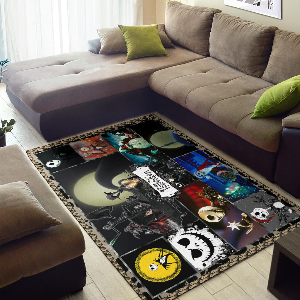 Jack And Sally The Nightmare Before Christmas Area Rug Cartoon Home Decor Custom For Fans NT033002