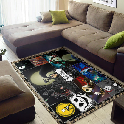 Jack And Sally The Nightmare Before Christmas Area Rug Cartoon Home Decor Custom For Fans NT033002