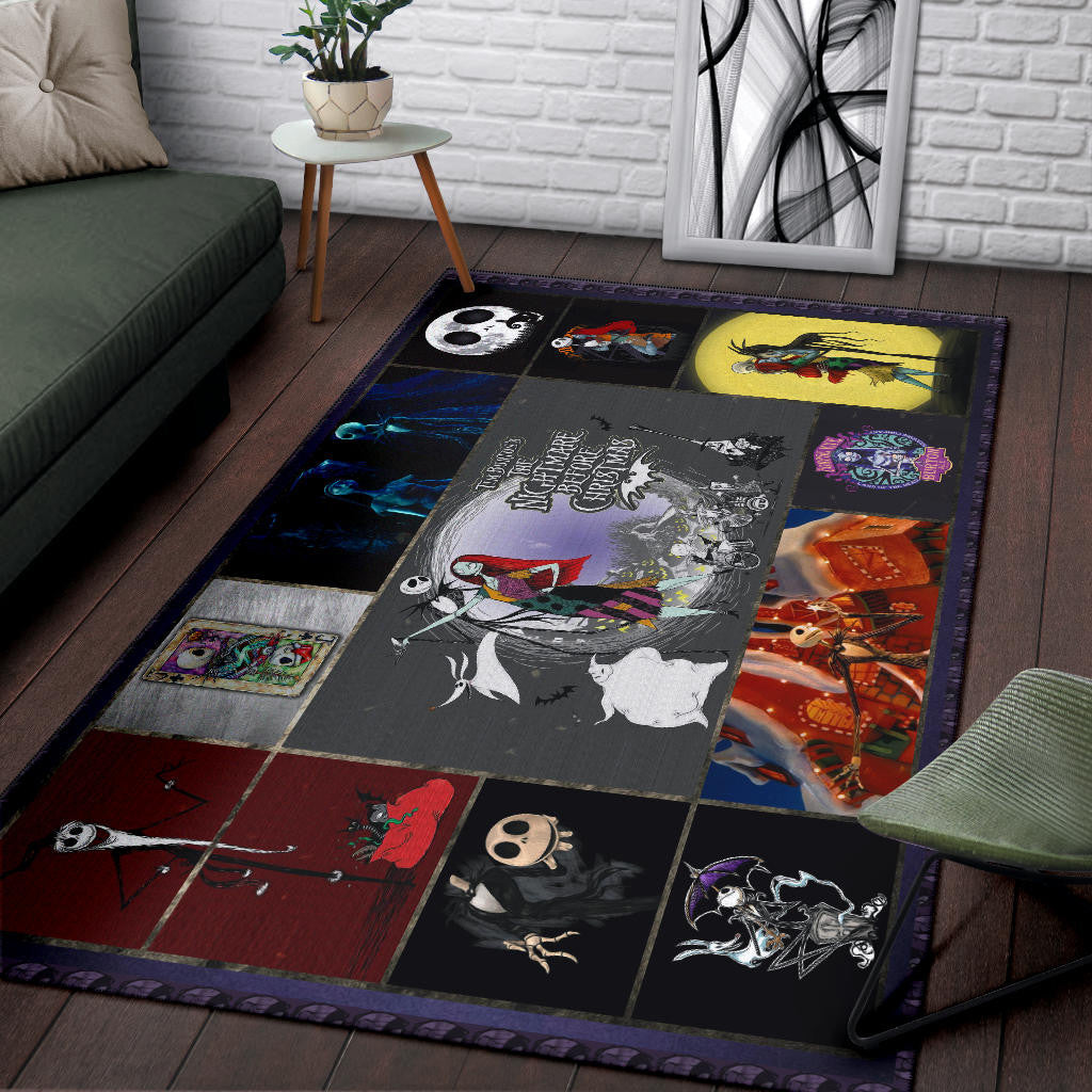 Jack Skellington And Sally The Nightmare Before Christmas Area Rug Cartoon Home Decor Custom For Fans NT032902