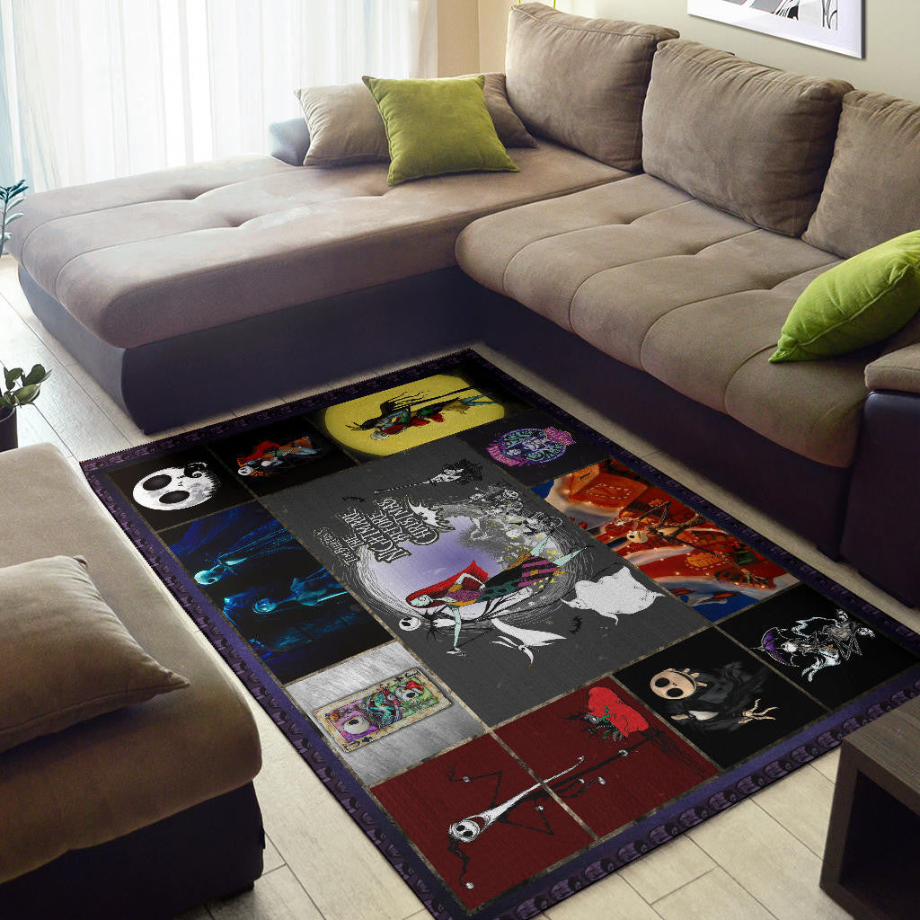 Jack Skellington And Sally The Nightmare Before Christmas Area Rug Cartoon Home Decor Custom For Fans NT032902
