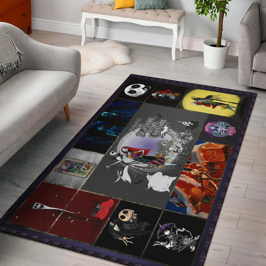 Jack Skellington And Sally The Nightmare Before Christmas Area Rug Cartoon Home Decor Custom For Fans NT032902