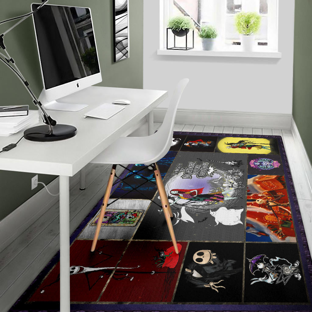 Jack Skellington And Sally The Nightmare Before Christmas Area Rug Cartoon Home Decor Custom For Fans NT032902