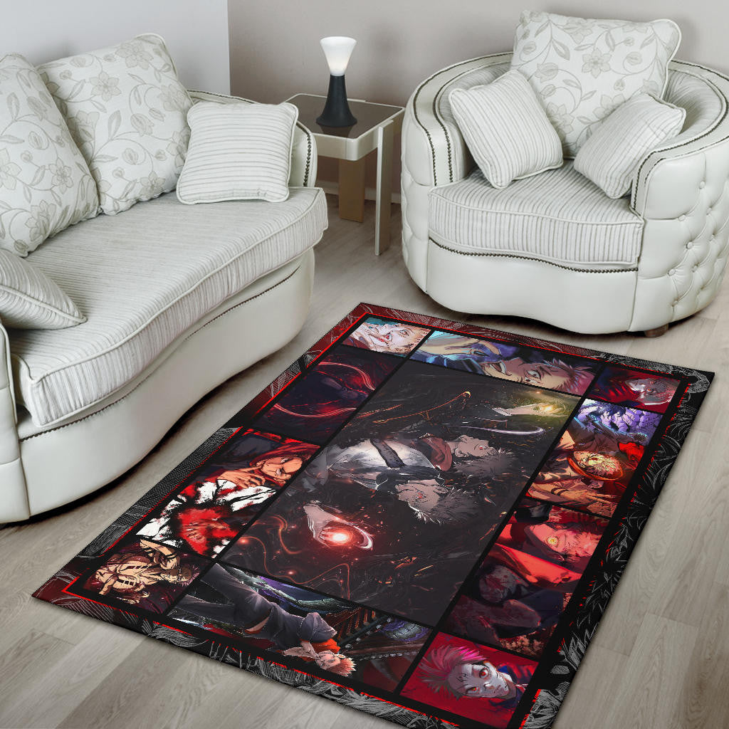 Yuji Itadori And Sukuna Jujutsu Kaisen Area Rug Anime Home Decor Custom For Fans NA040404