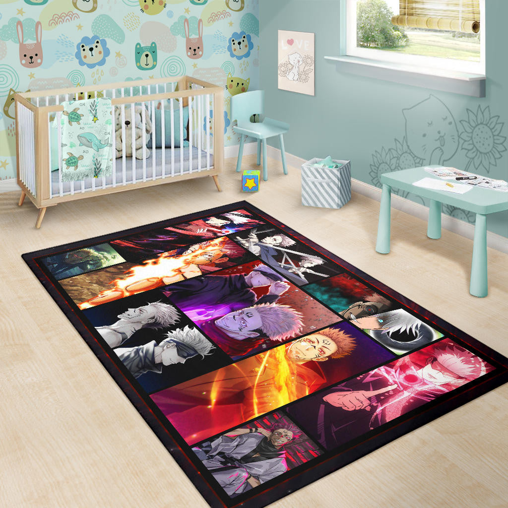 Satoru Gojo Vs Sukuna Jujutsu Kaisen Area Rug Anime Home Decor Custom For Fans NA040403