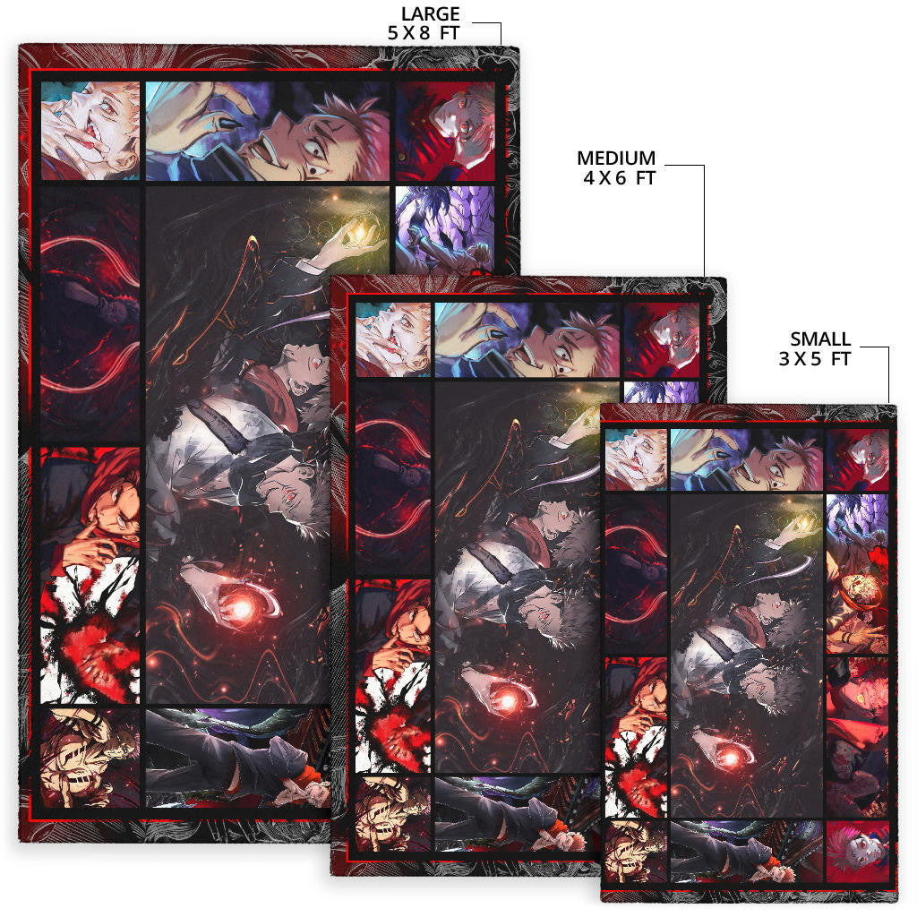Yuji Itadori And Sukuna Jujutsu Kaisen Area Rug Anime Home Decor Custom For Fans NA040404