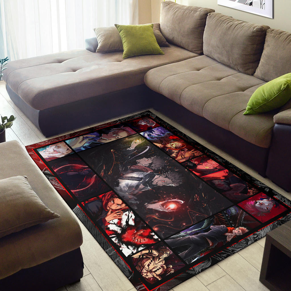 Yuji Itadori And Sukuna Jujutsu Kaisen Area Rug Anime Home Decor Custom For Fans NA040404