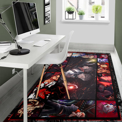 Yuji Itadori And Sukuna Jujutsu Kaisen Area Rug Anime Home Decor Custom For Fans NA040404