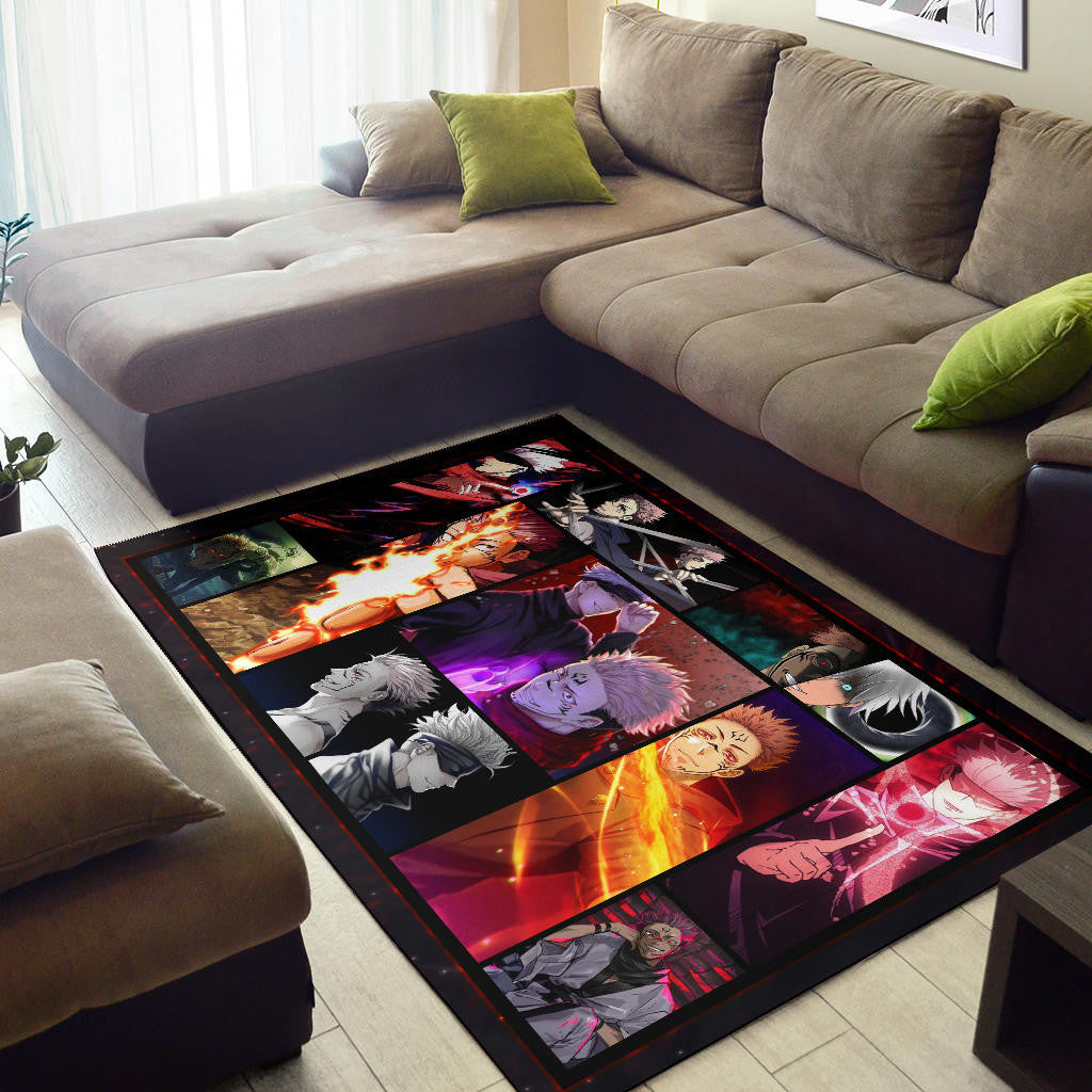 Satoru Gojo Vs Sukuna Jujutsu Kaisen Area Rug Anime Home Decor Custom For Fans NA040403