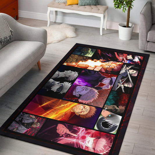 Satoru Gojo Vs Sukuna Jujutsu Kaisen Area Rug Anime Home Decor Custom For Fans NA040403