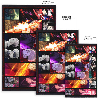 Satoru Gojo Vs Sukuna Jujutsu Kaisen Area Rug Anime Home Decor Custom For Fans NA040403