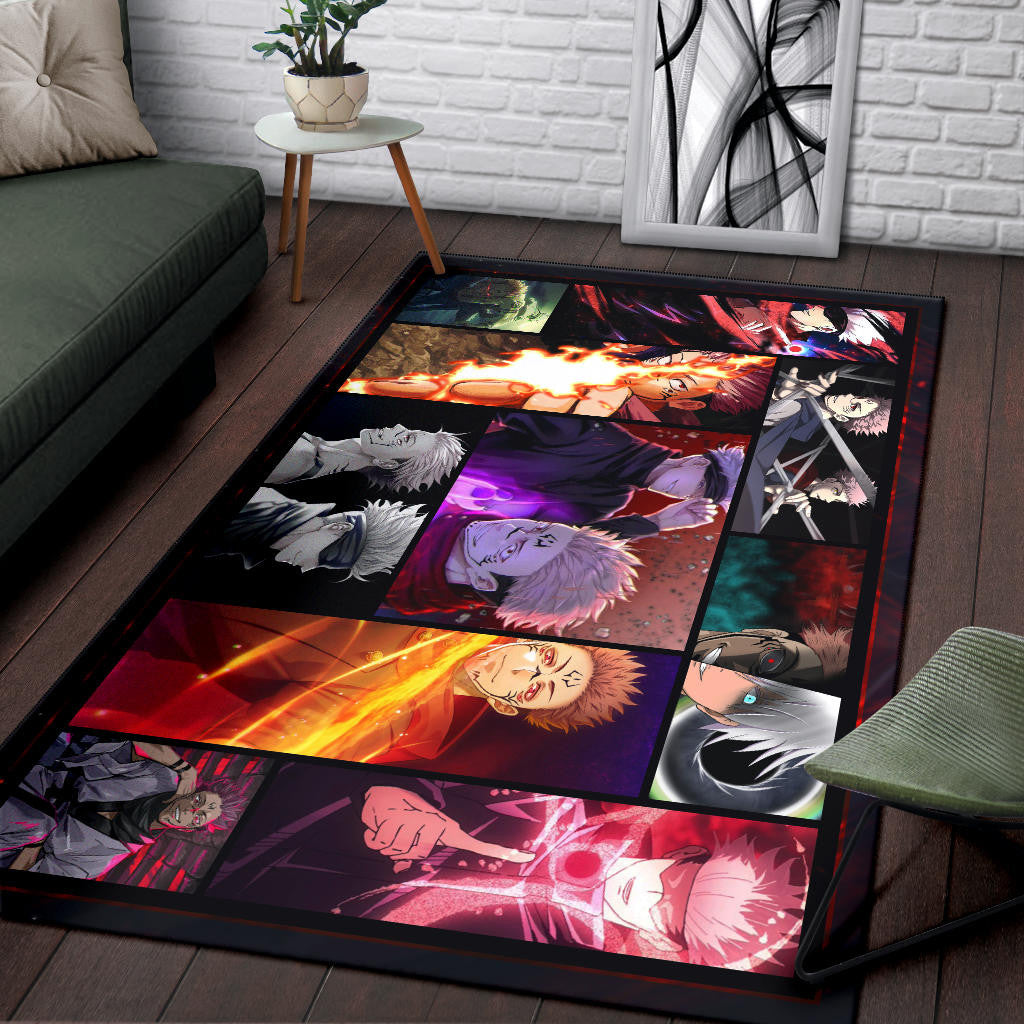 Satoru Gojo Vs Sukuna Jujutsu Kaisen Area Rug Anime Home Decor Custom For Fans NA040403