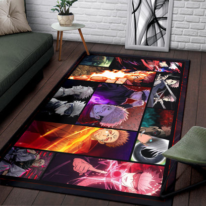 Satoru Gojo Vs Sukuna Jujutsu Kaisen Area Rug Anime Home Decor Custom For Fans NA040403