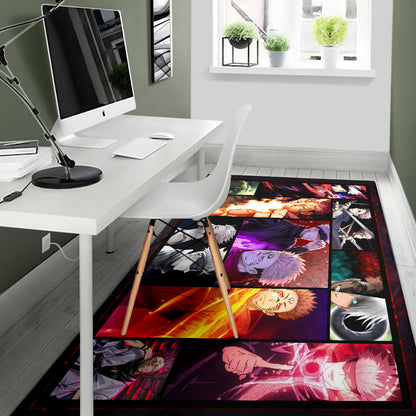 Satoru Gojo Vs Sukuna Jujutsu Kaisen Area Rug Anime Home Decor Custom For Fans NA040403