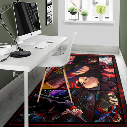 Yuji Itadori Jujutsu Kaisen Area Rug Anime Home Decor Custom For Fans NA040101