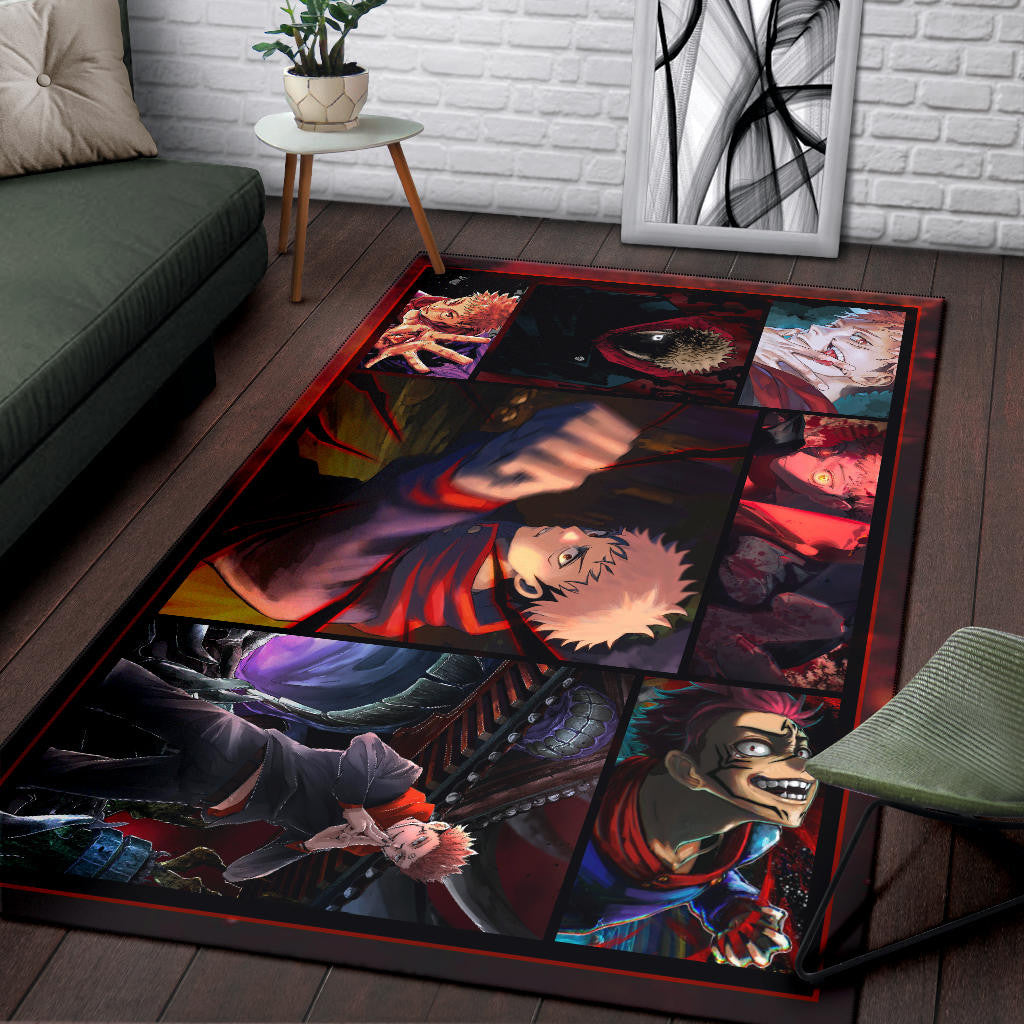 Yuji Itadori Jujutsu Kaisen Area Rug Anime Home Decor Custom For Fans NA040101