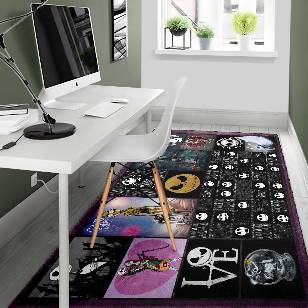 Jack And Sally The Nightmare Before Christmas Area Rug Cartoon Home Decor Custom For Fans NT040402