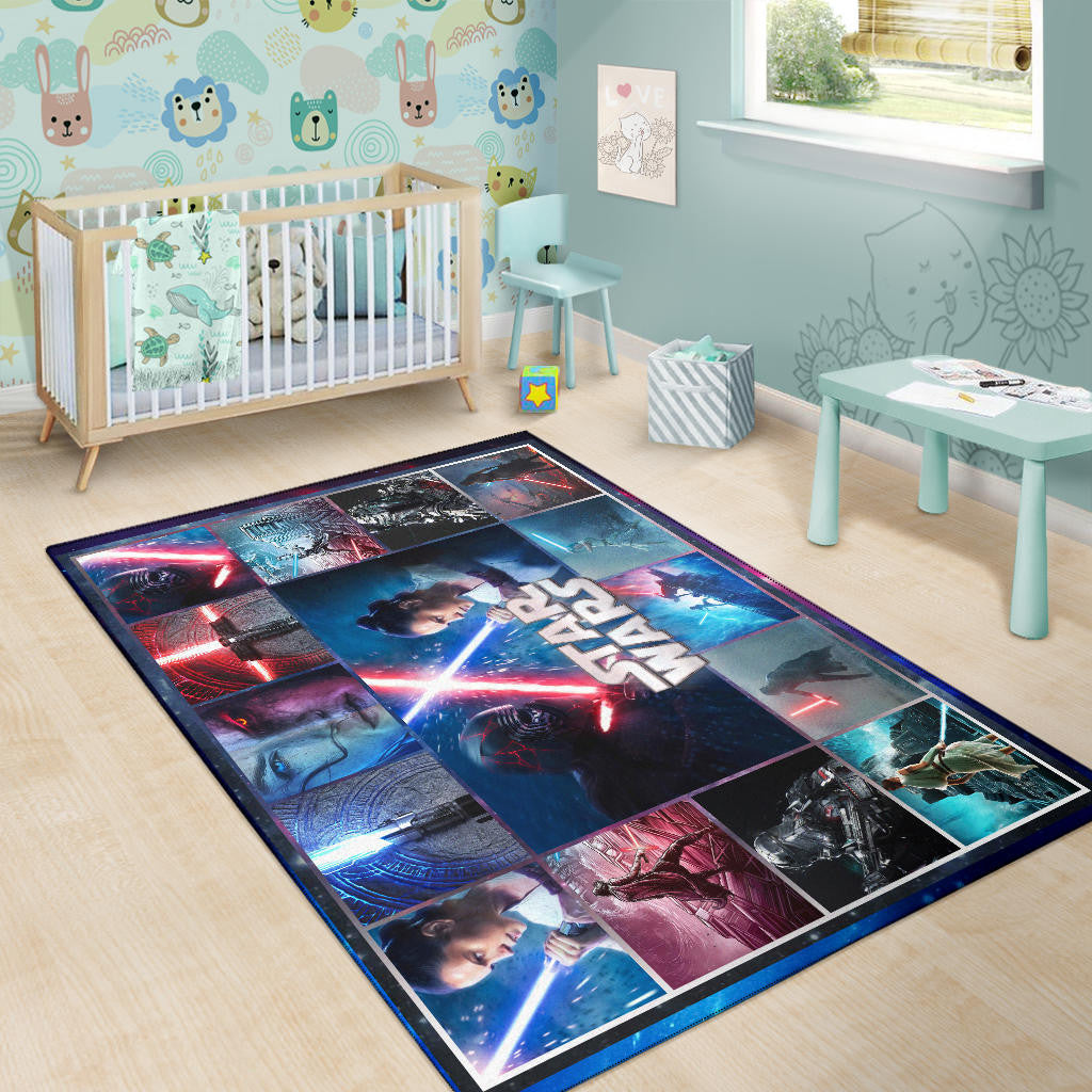 Rey And Ren Star Wars Area Rug Movie Home Decor Custom For Fans NT040402
