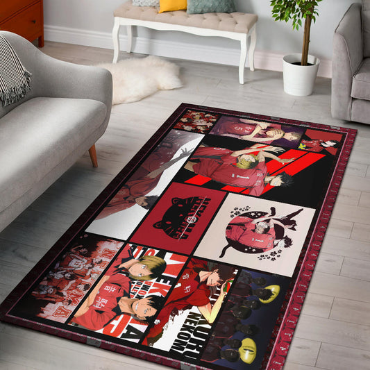 Tetsuro Kuroo And Kenma Kozume Fukurodani Haikyuu Area Rug Anime Home Decor Custom For Fans NA041303