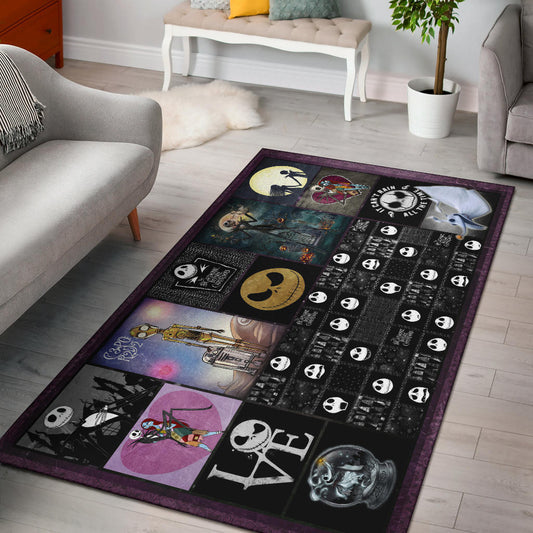 Jack And Sally The Nightmare Before Christmas Area Rug Cartoon Home Decor Custom For Fans NT040402