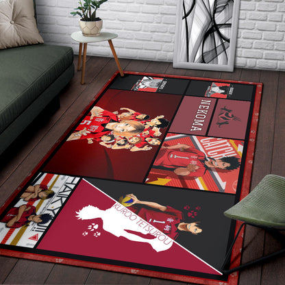 Tetsuro Kuroo And Kenma Kozume Fukurodani Haikyuu Area Rug Anime Home Decor Custom For Fans NA041304