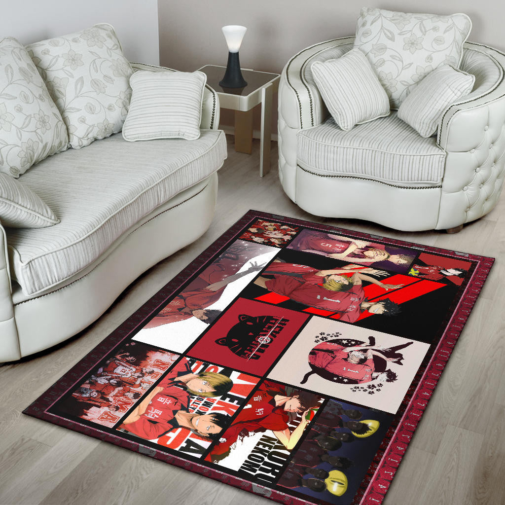 Tetsuro Kuroo And Kenma Kozume Fukurodani Haikyuu Area Rug Anime Home Decor Custom For Fans NA041303