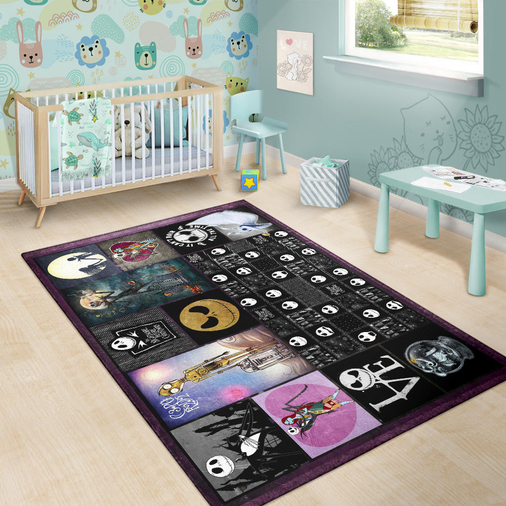 Jack And Sally The Nightmare Before Christmas Area Rug Cartoon Home Decor Custom For Fans NT040402