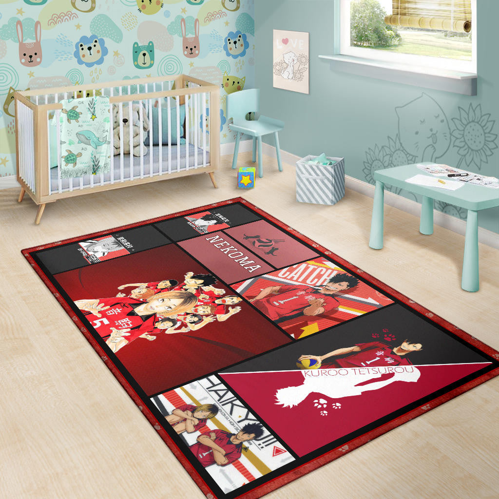 Tetsuro Kuroo And Kenma Kozume Fukurodani Haikyuu Area Rug Anime Home Decor Custom For Fans NA041304