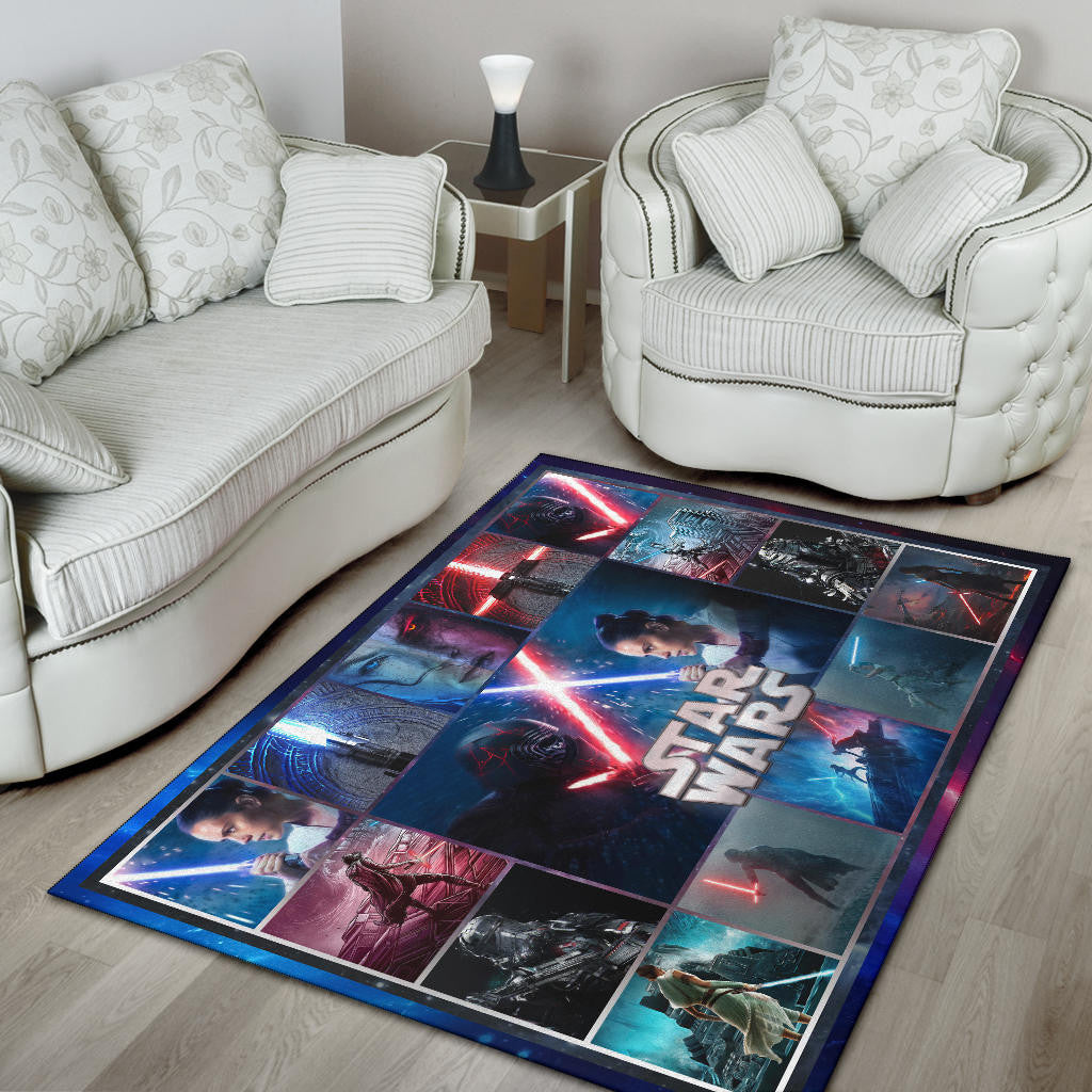 Rey And Ren Star Wars Area Rug Movie Home Decor Custom For Fans NT040402