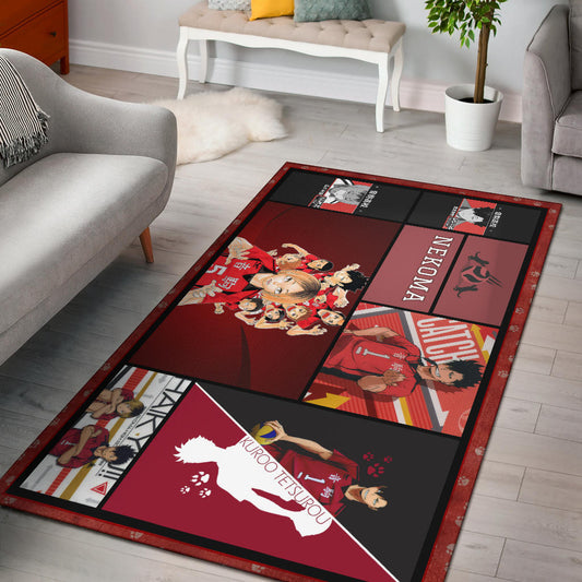 Tetsuro Kuroo And Kenma Kozume Fukurodani Haikyuu Area Rug Anime Home Decor Custom For Fans NA041304