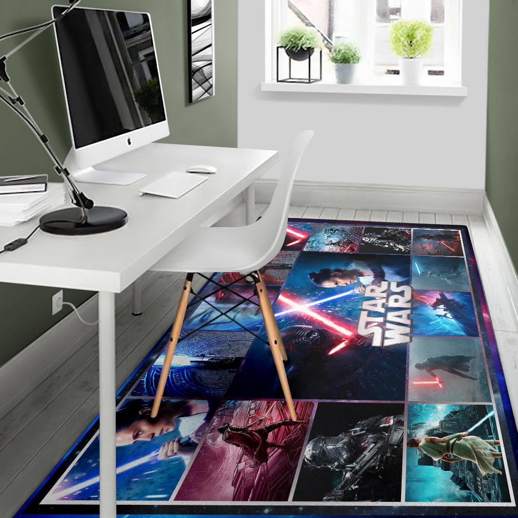 Rey And Ren Star Wars Area Rug Movie Home Decor Custom For Fans NT040402