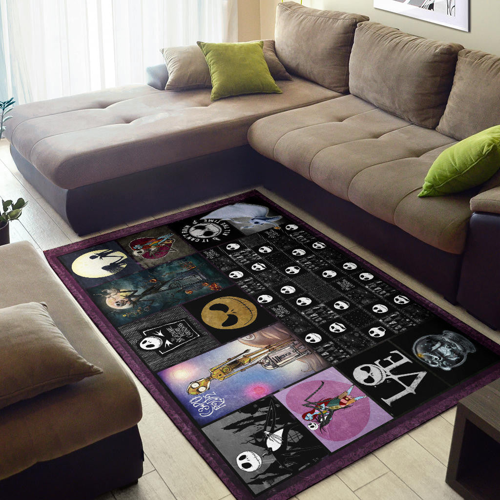Jack And Sally The Nightmare Before Christmas Area Rug Cartoon Home Decor Custom For Fans NT040402