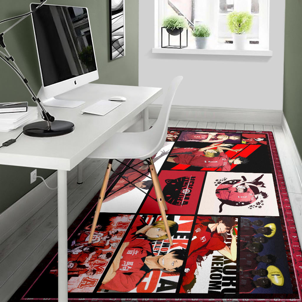 Tetsuro Kuroo And Kenma Kozume Fukurodani Haikyuu Area Rug Anime Home Decor Custom For Fans NA041303