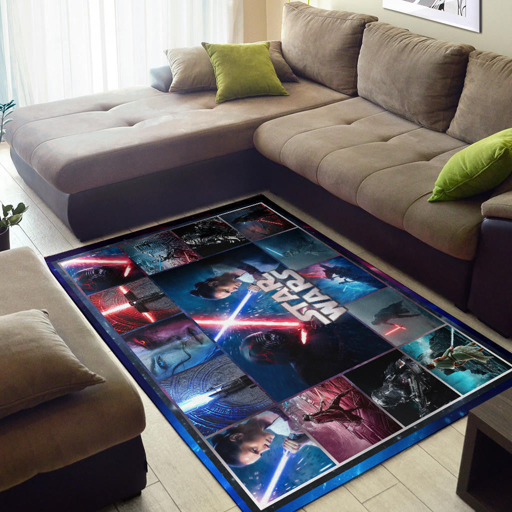 Rey And Ren Star Wars Area Rug Movie Home Decor Custom For Fans NT040402