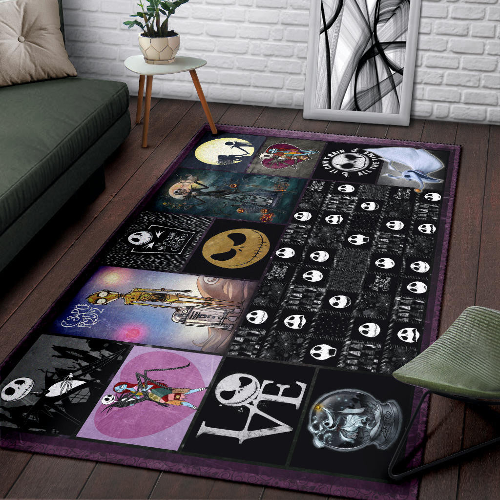 Jack And Sally The Nightmare Before Christmas Area Rug Cartoon Home Decor Custom For Fans NT040402