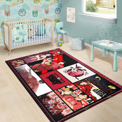 Tetsuro Kuroo And Kenma Kozume Fukurodani Haikyuu Area Rug Anime Home Decor Custom For Fans NA041303