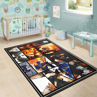 Tobio Kageyama And Shoyo Hinata Fukurodani Haikyuu Area Rug Anime Home Decor Custom For Fans NA041302