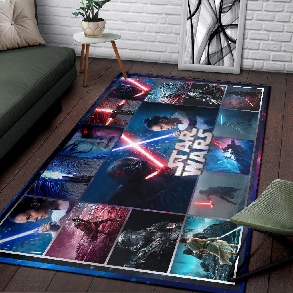 Rey And Ren Star Wars Area Rug Movie Home Decor Custom For Fans NT040402